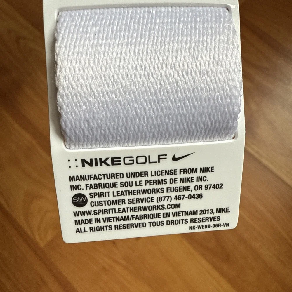 New NIKE‎ GOLF MENS SINGLE WEB BELT White ADJUSTABLE FIT UP TO SIZE 42